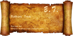 Bakos Tea névjegykártya